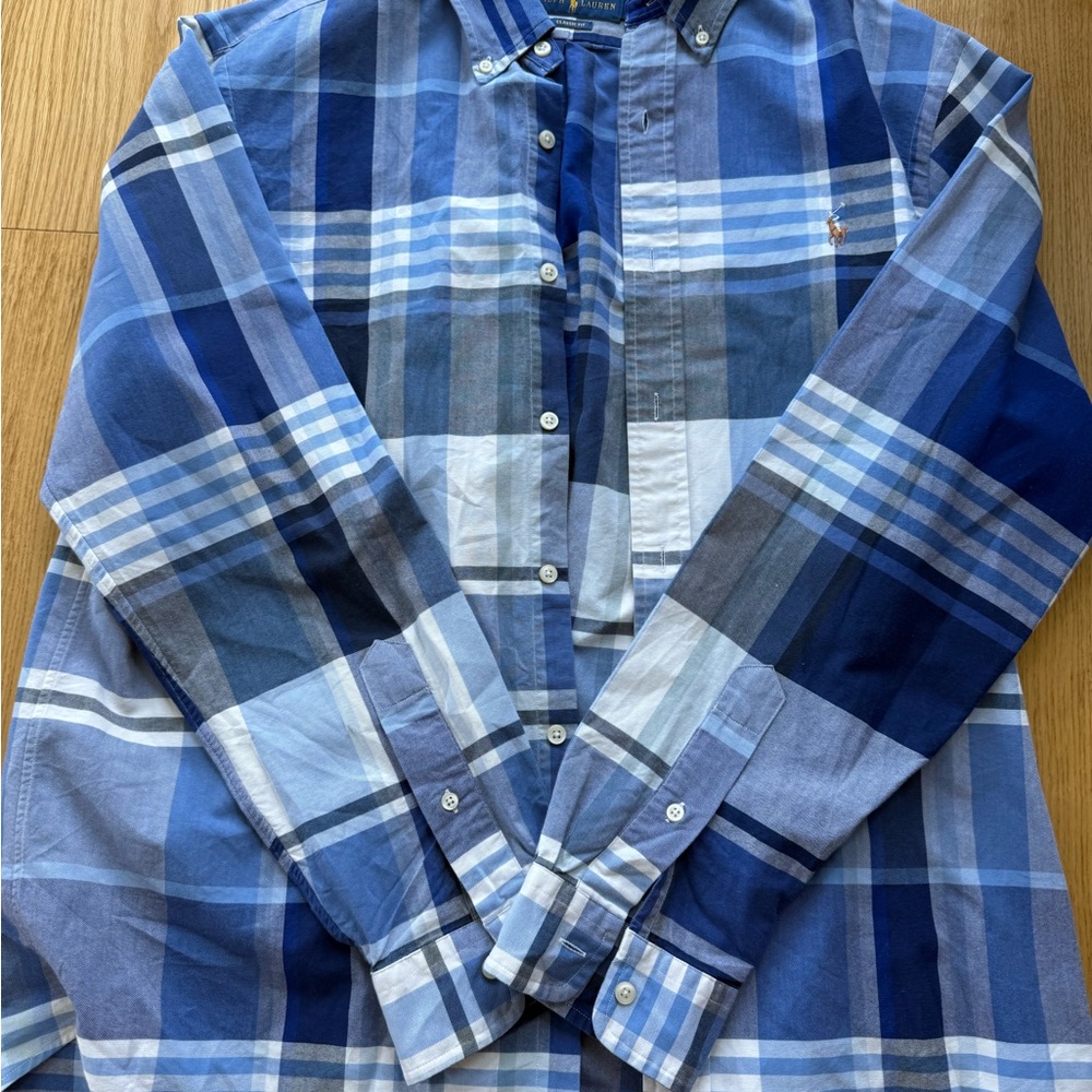 Men's Blue Plaid Shirt